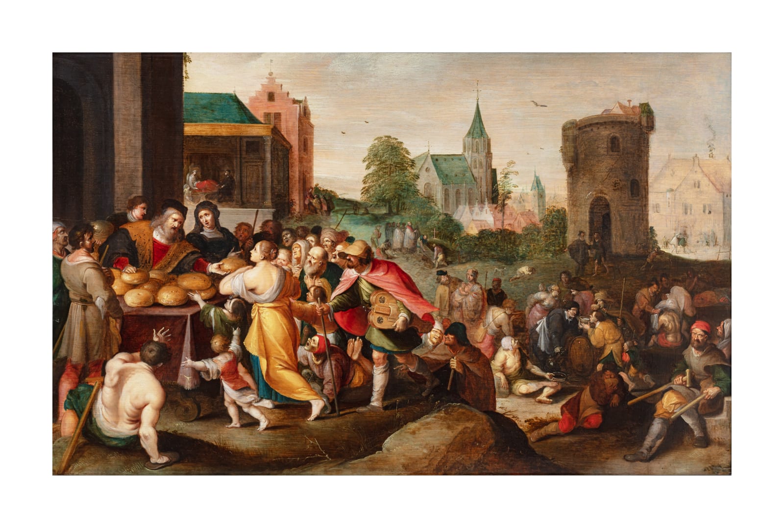 FRANS FRANCKEN II 1681-1642 (Anvers), Les sept oeuvres de miséricorde, 17 ème