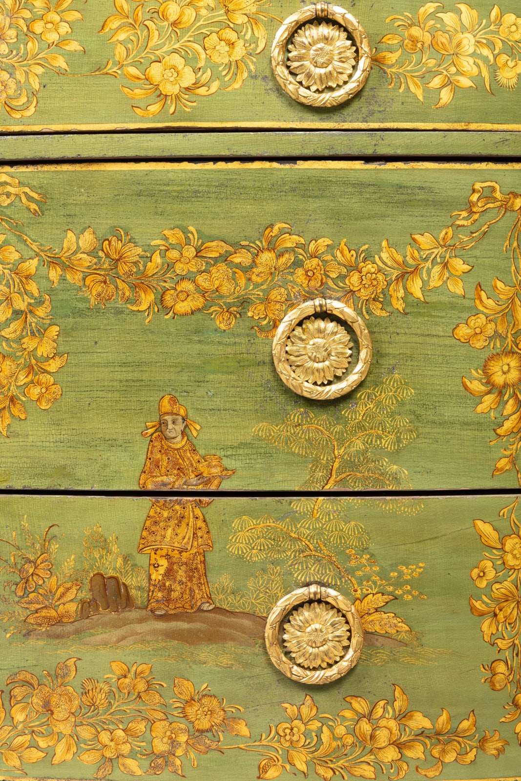 Charles Topino (1742-1803), Commode 1/2 lune en vernis parisien, 18 ème