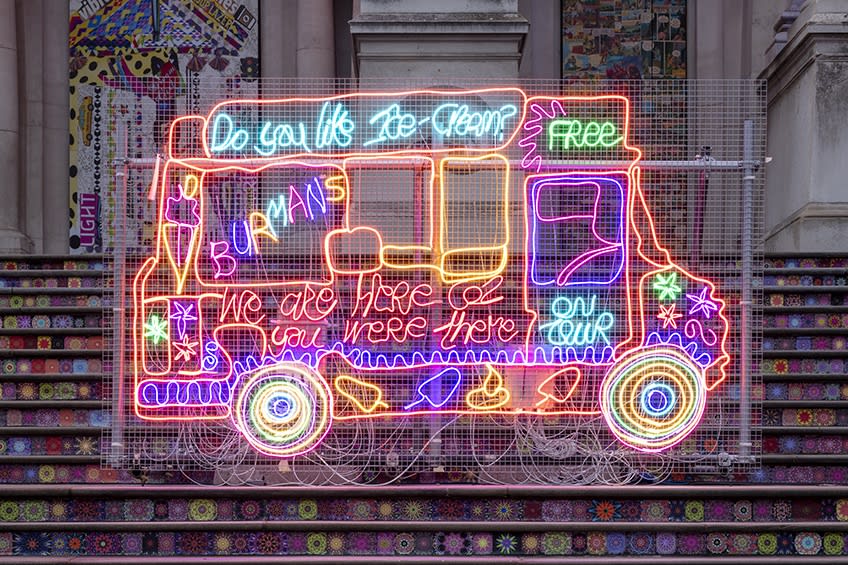 Chila Burman, Dad's Ice Cream Van Neon, 2020