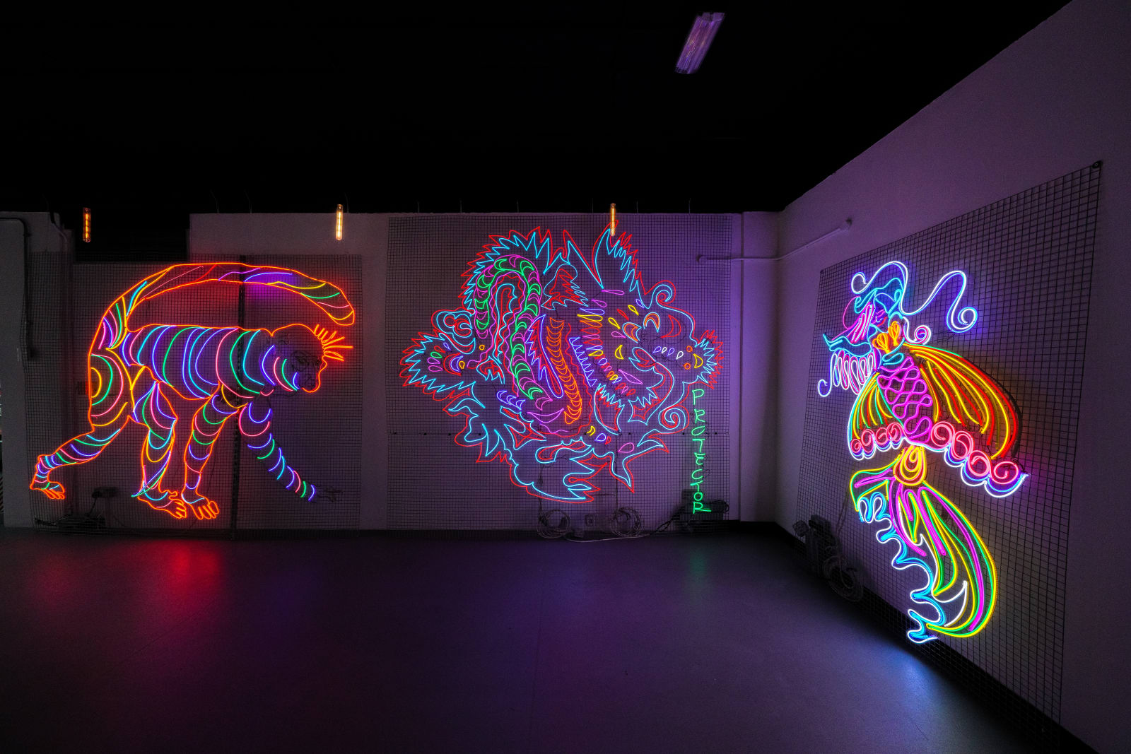 Chila Burman, Rich Mix: Solo Show, Collation of Neons, 2023