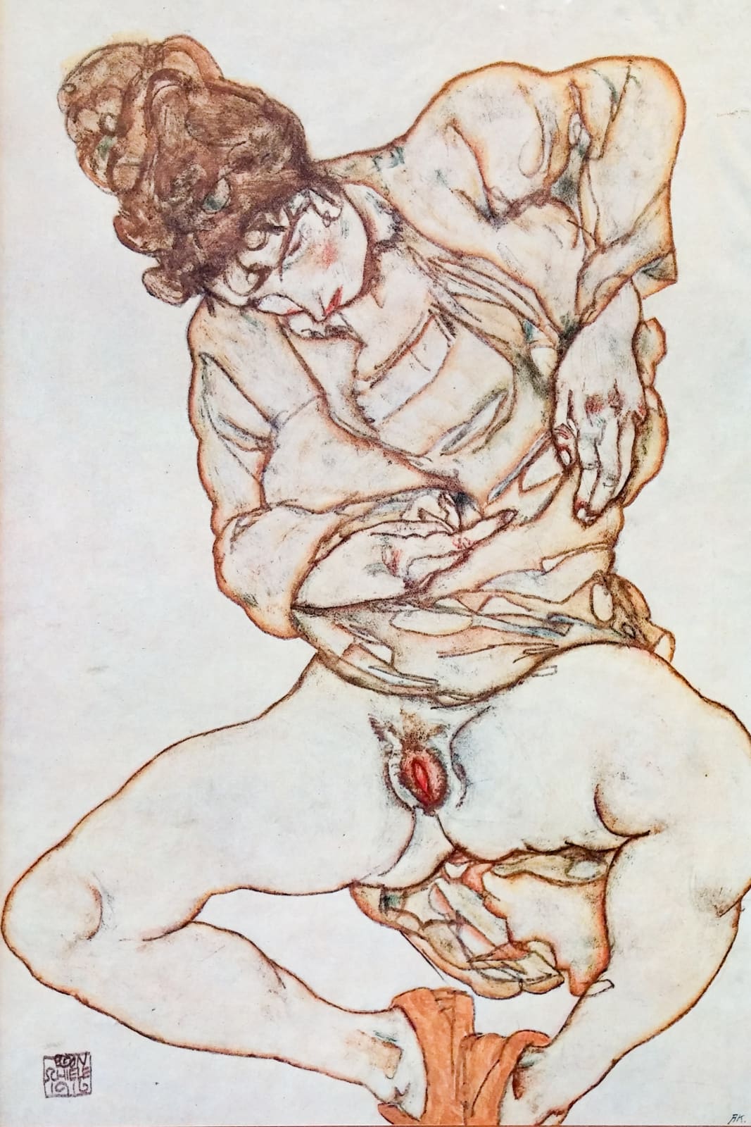 Egon Schiele, Reclining Woman in Robe,  1920