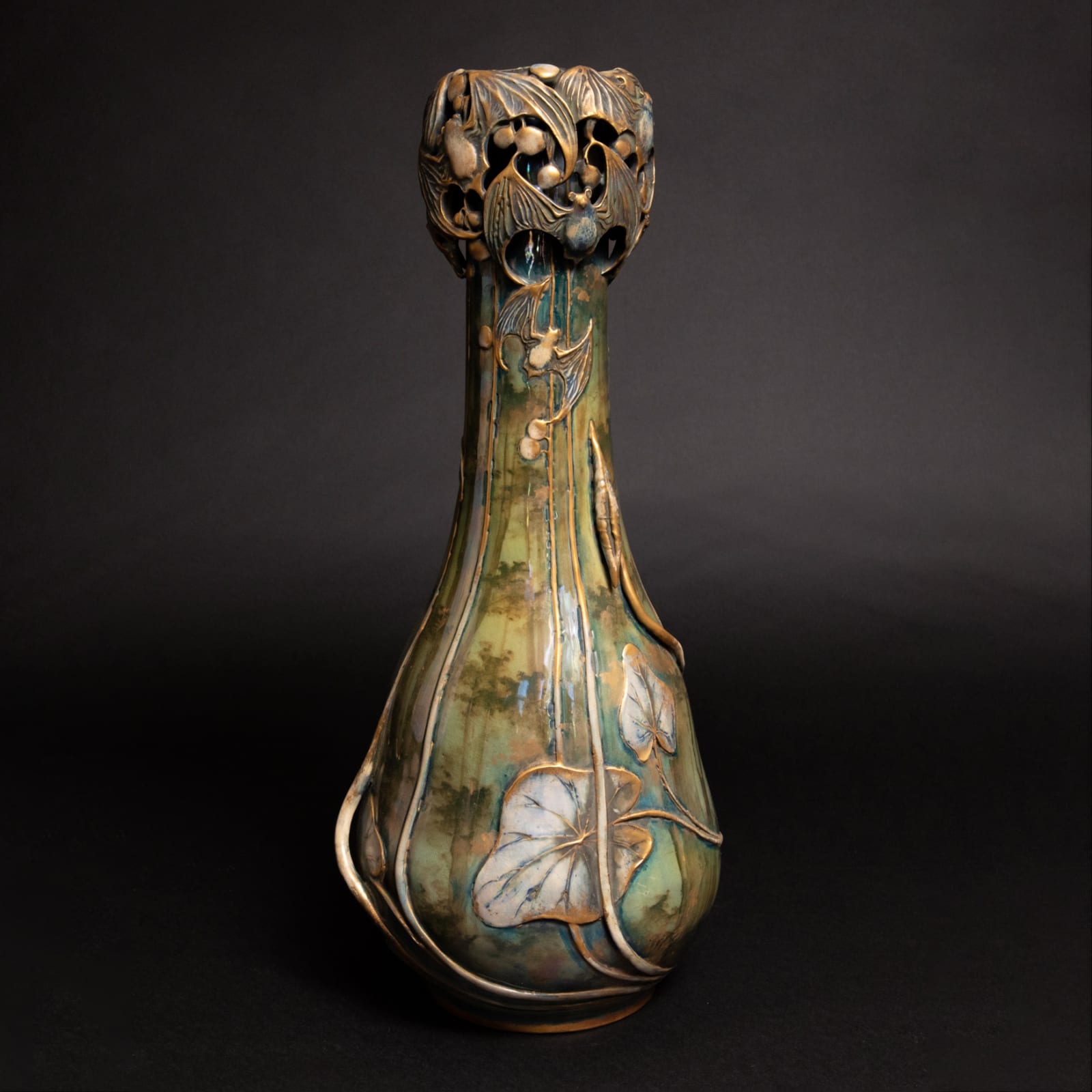 Amphora, Vase with Water Plants and Bats,  1901-1902