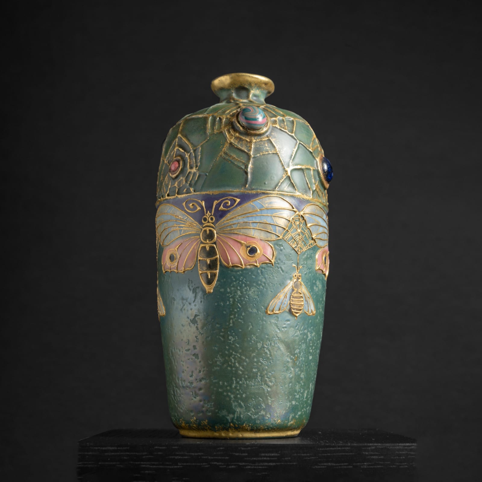 Amphora, Gres Bijou Butterflies & Spiderwebs Seriamis Vase,  1904-1906
