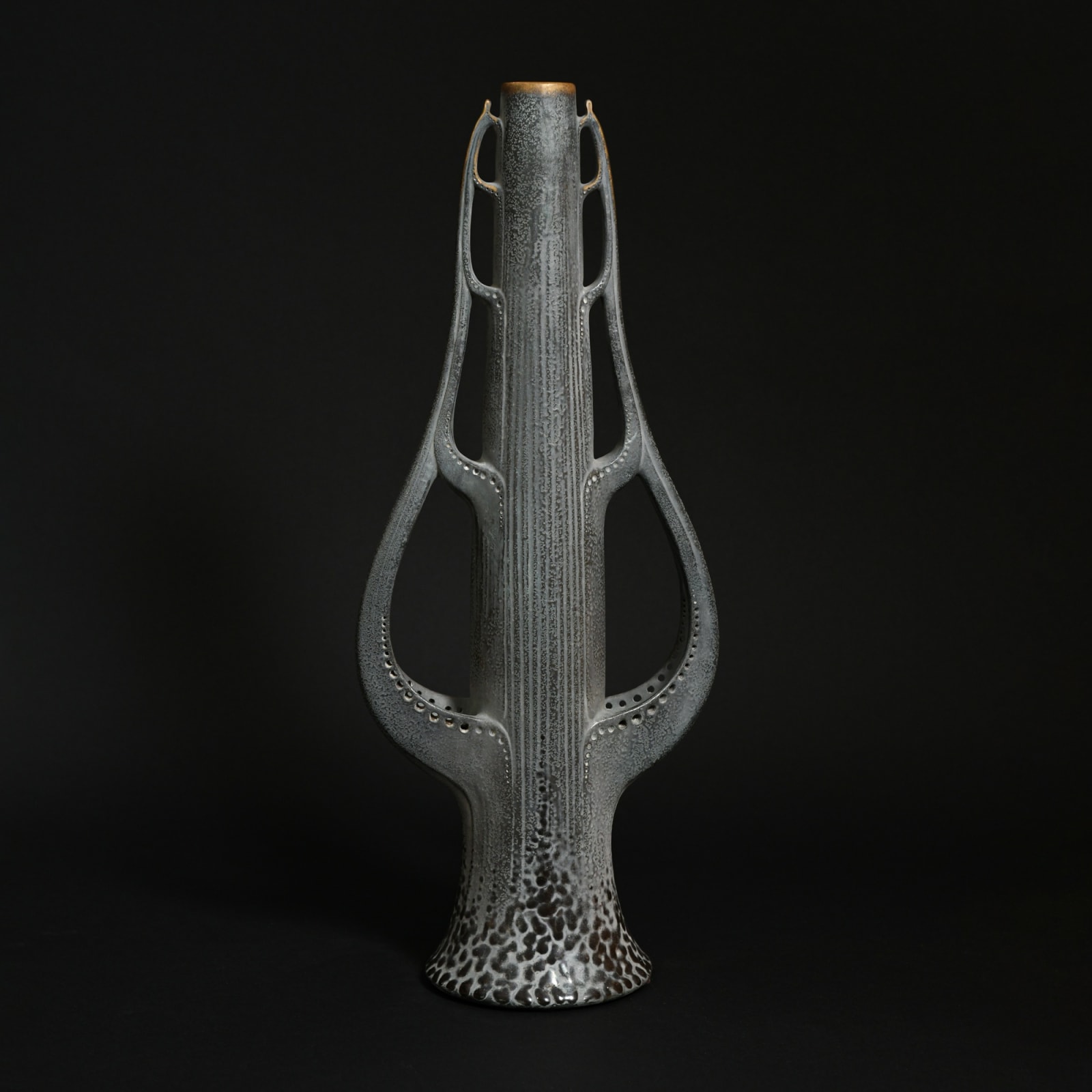 Amphora, Monumental Vase in the Shape of a Stylized Tree w/Two Branches,  1906-1907