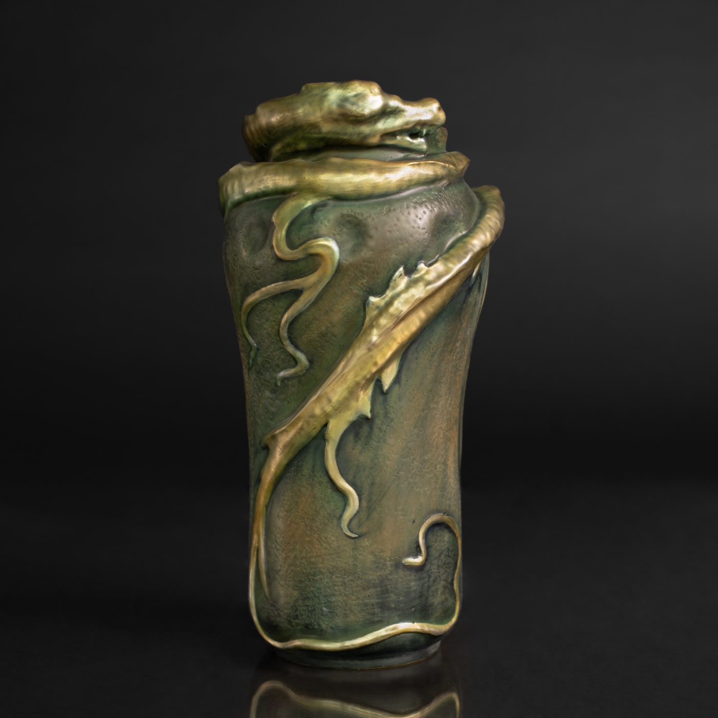 Amphora, Swirling Water Dragon Vase,  1901-1902