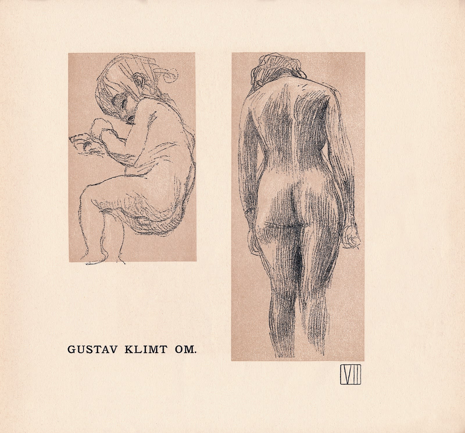 Gustav Klimt, Diptych: Sleeping Baby and Woman Standing,  1901