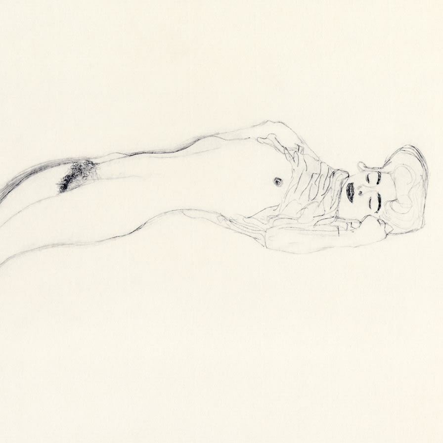 Gustav Klimt, Smiling Woman Reclined,  1907