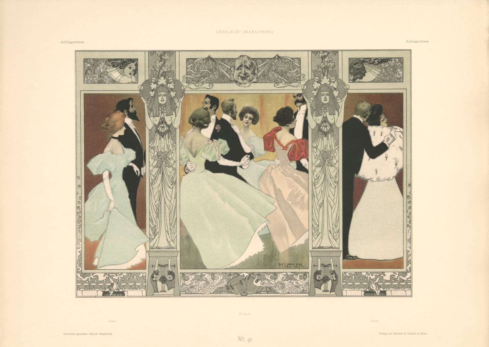 Heinrich Lefler, Dance,  1895-1900