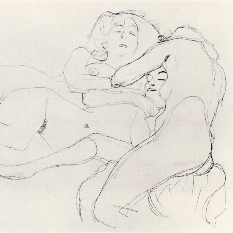 Gustav Klimt, Three Women Embraced, Asleep,  1907
