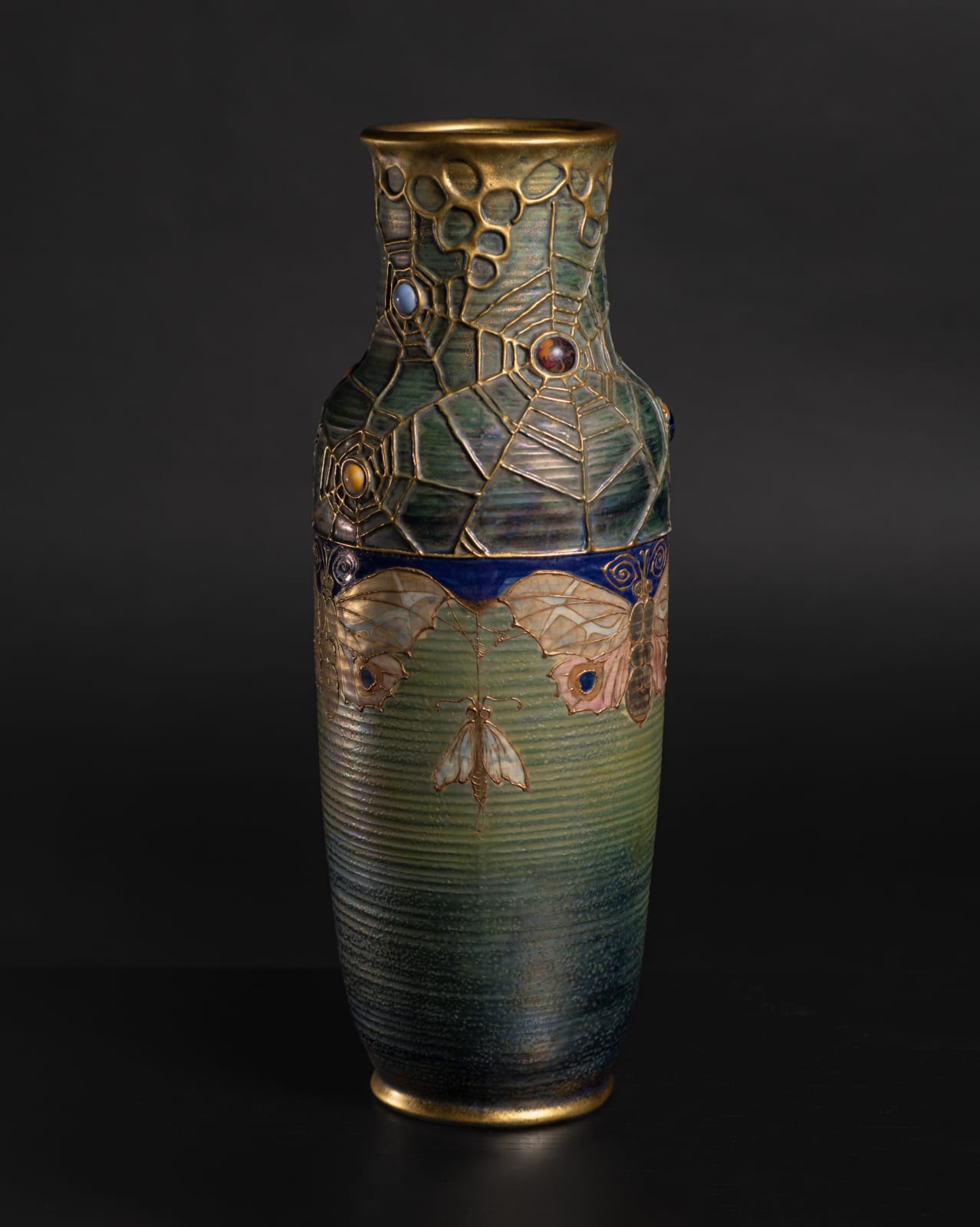 Amphora, Gres Bijou Series Butterflies & Spiderwebs Semiramis Vase,  1904-1906