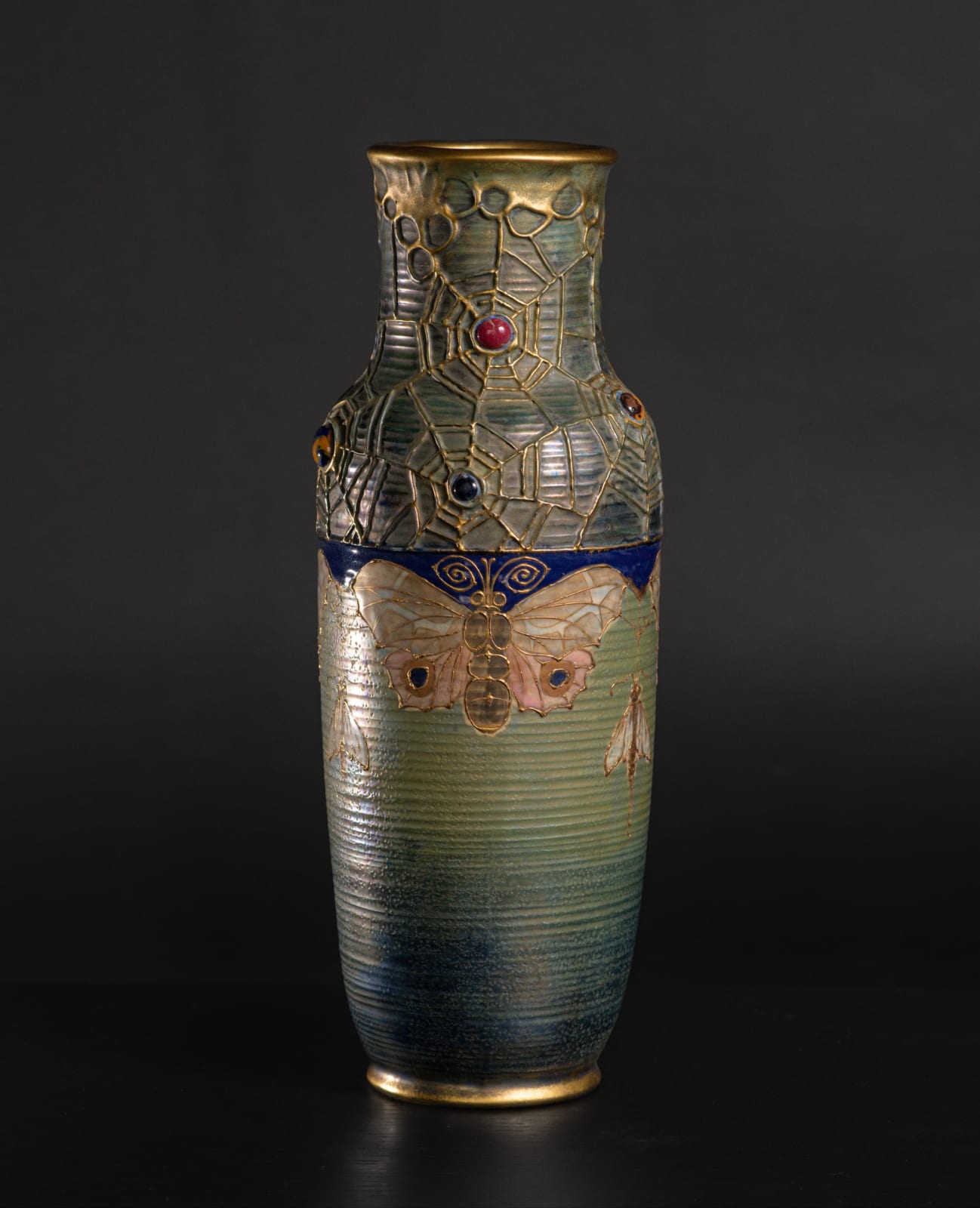Amphora, Gres Bijou Series Butterflies & Spiderwebs Semiramis Vase,  1904-1906