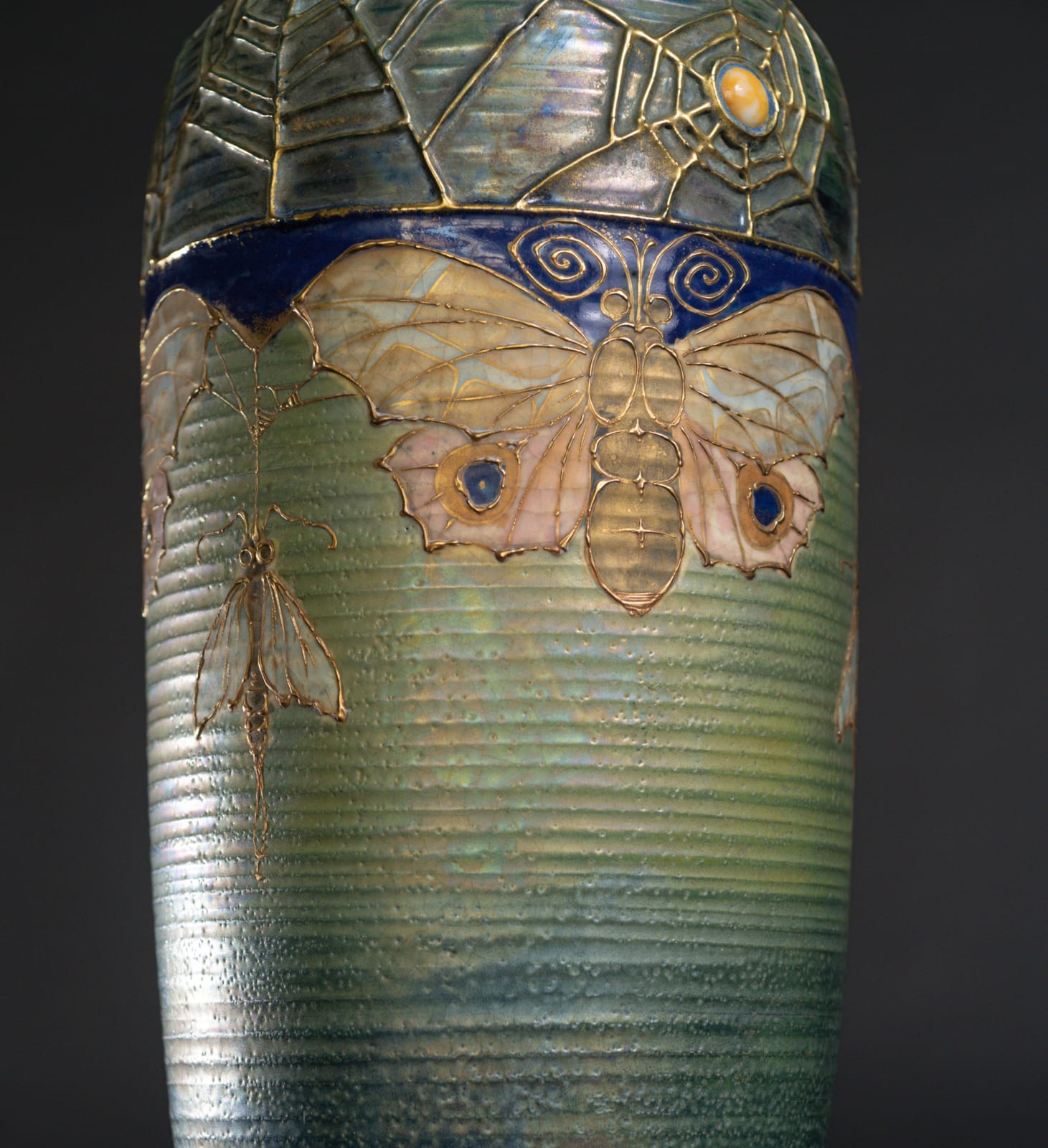 Amphora, Gres Bijou Series Butterflies & Spiderwebs Semiramis Vase,  1904-1906