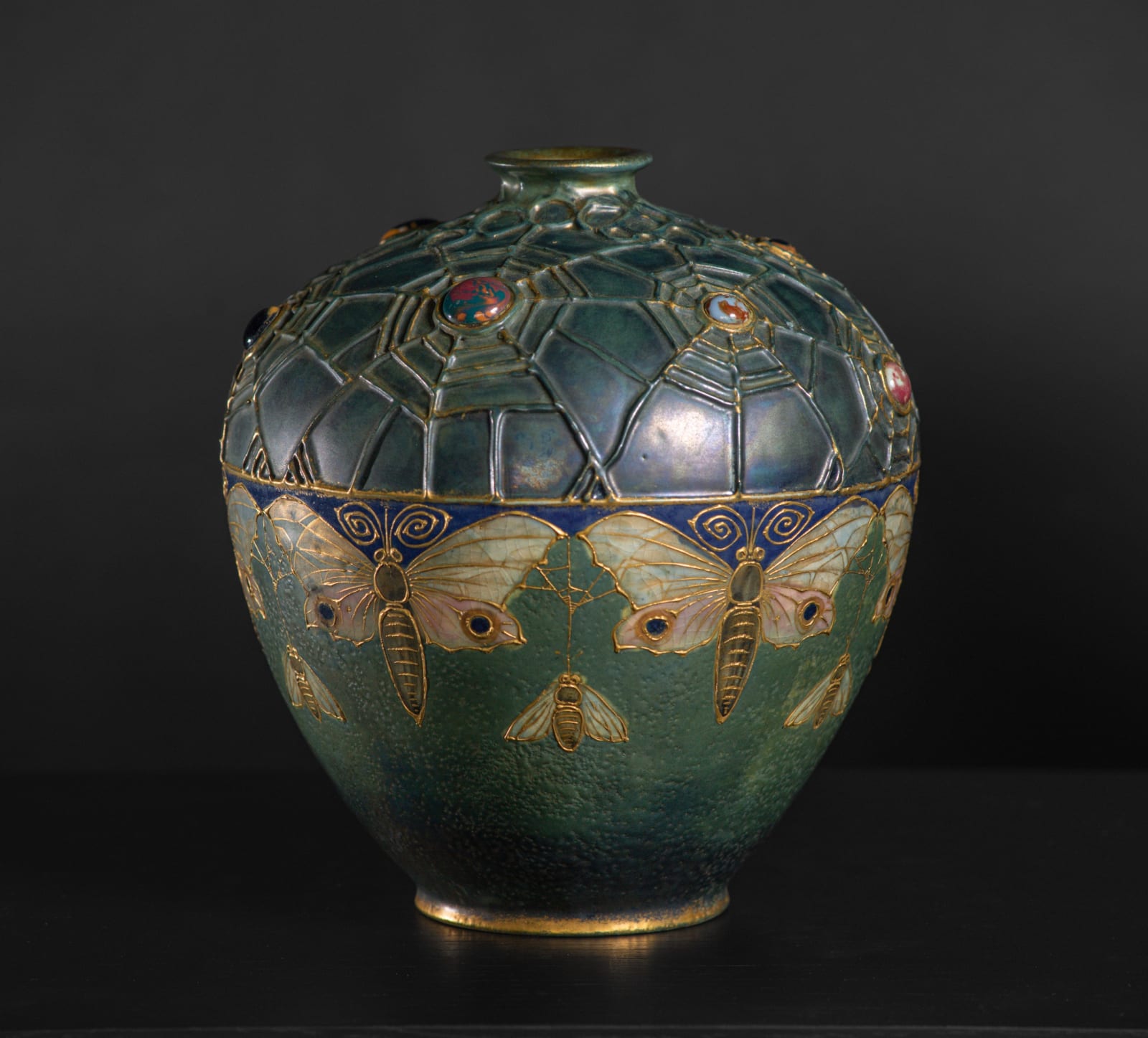 Amphora, Gres Bijou Series Butterflies & Spiderwebs Semiramis Vase,  1904-1906