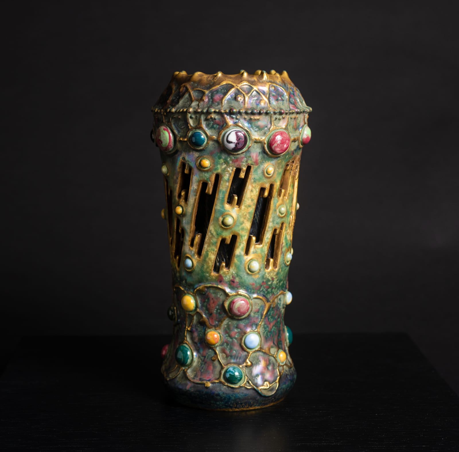 Amphora, Gres Bijou Series Lightning Bolt Vase,  1901-1902