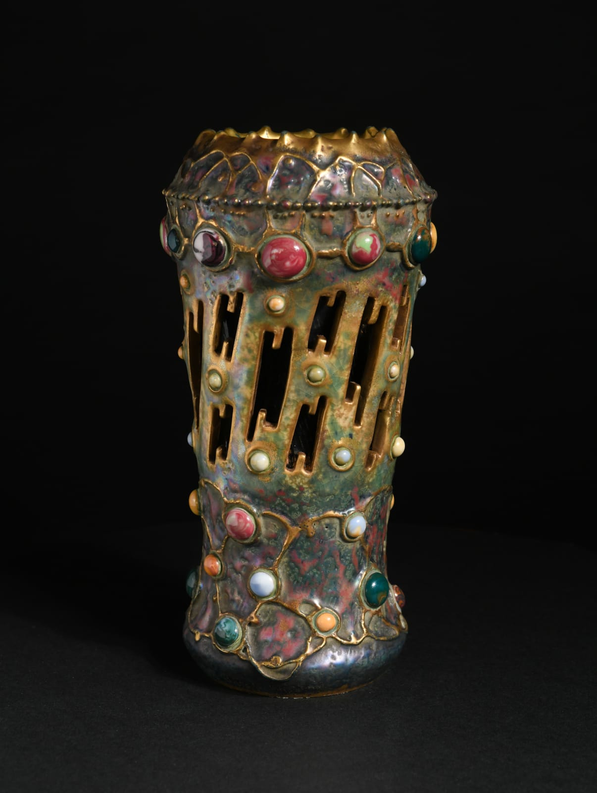 Amphora, Gres Bijou Series Lightning Bolt Vase,  1901-1902