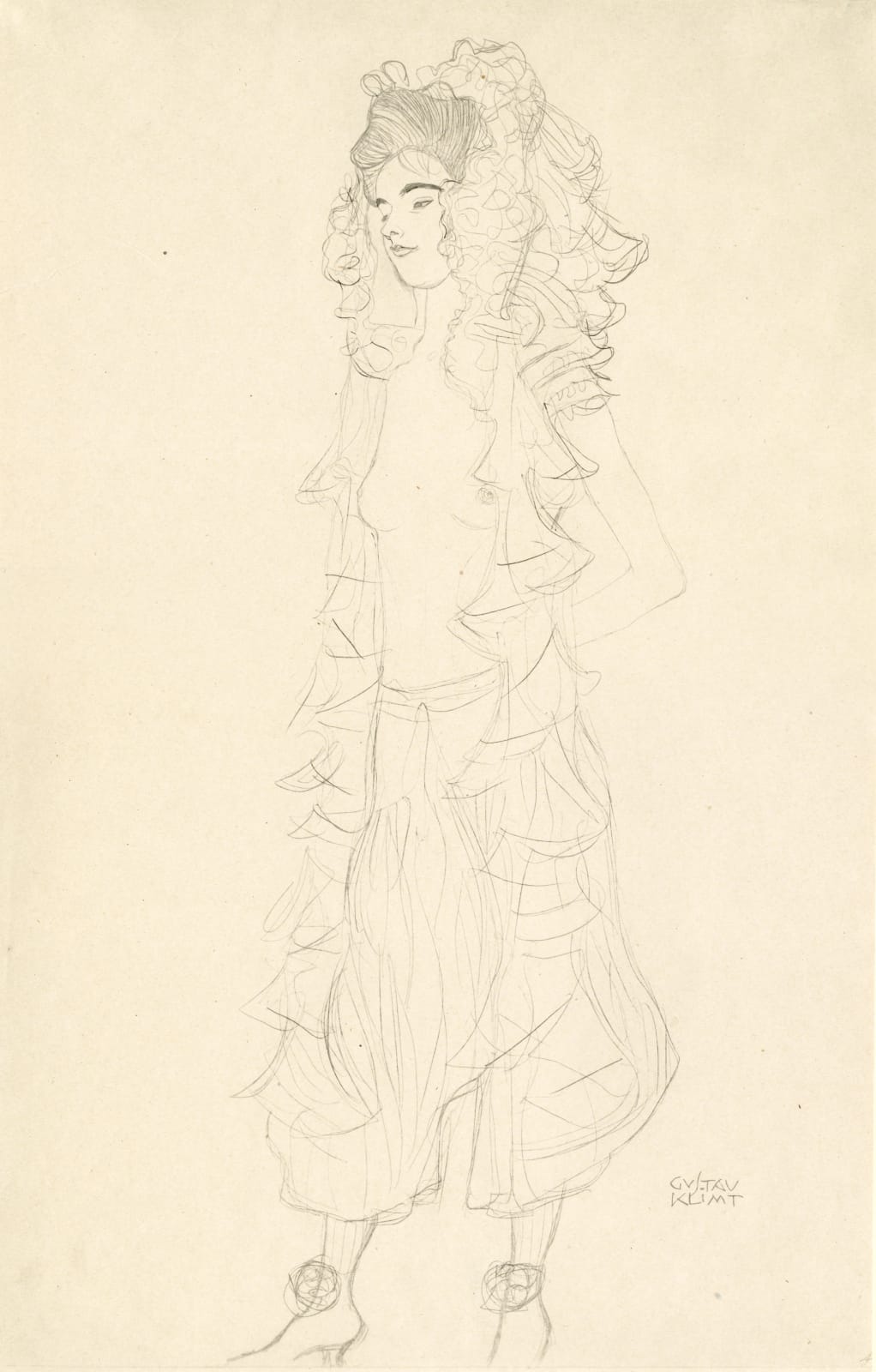 Gustav Klimt, Standing Girl with Lace Headdress,  1919