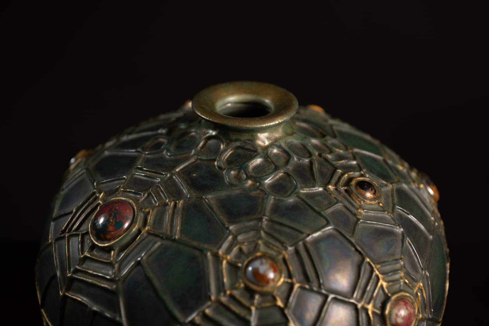 Amphora, Gres Bijou Series Butterflies & Spiderwebs Semiramis Vase,  1904-1906