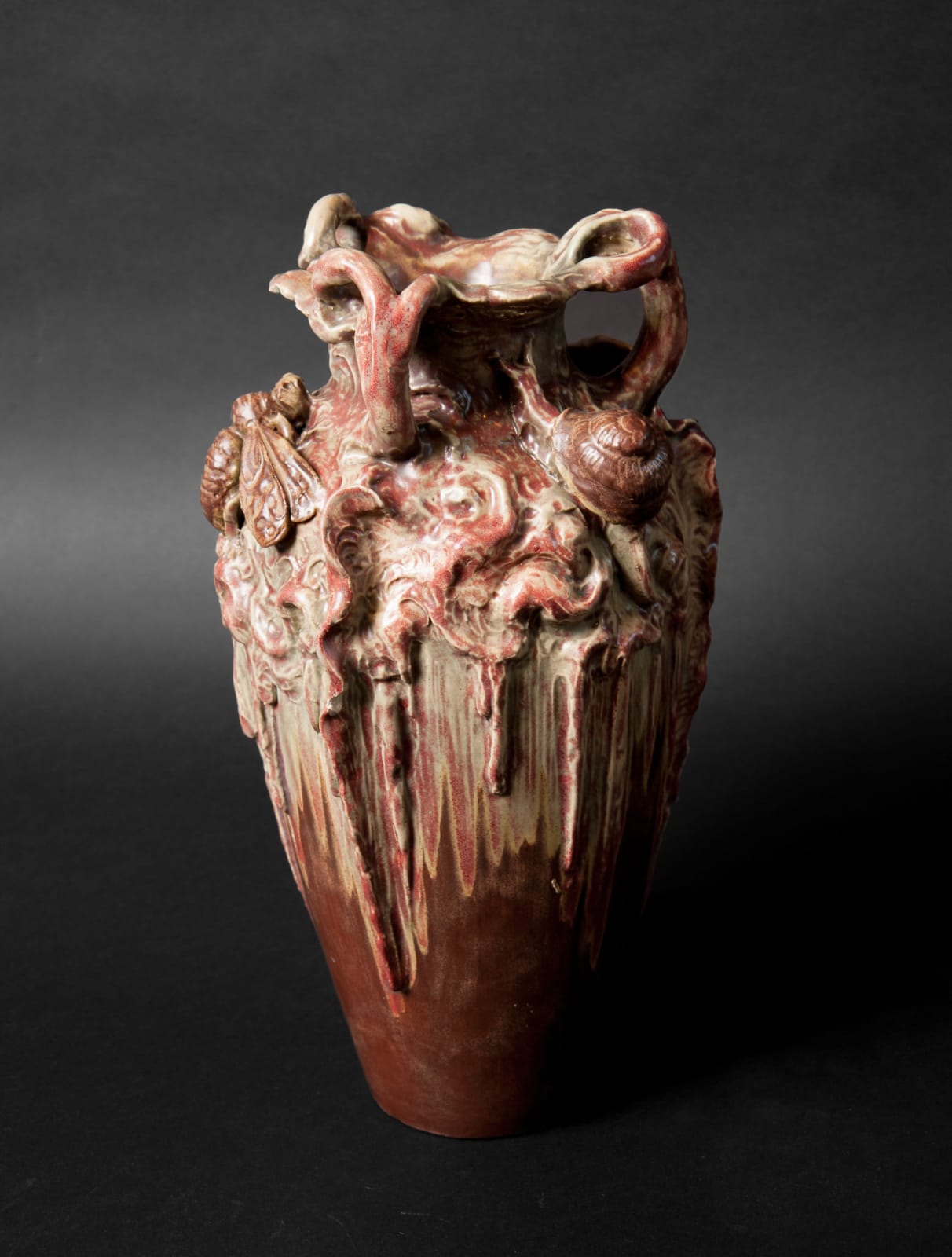 Fabulous Unknown, Vase with Snails & Moths,  c. 1900