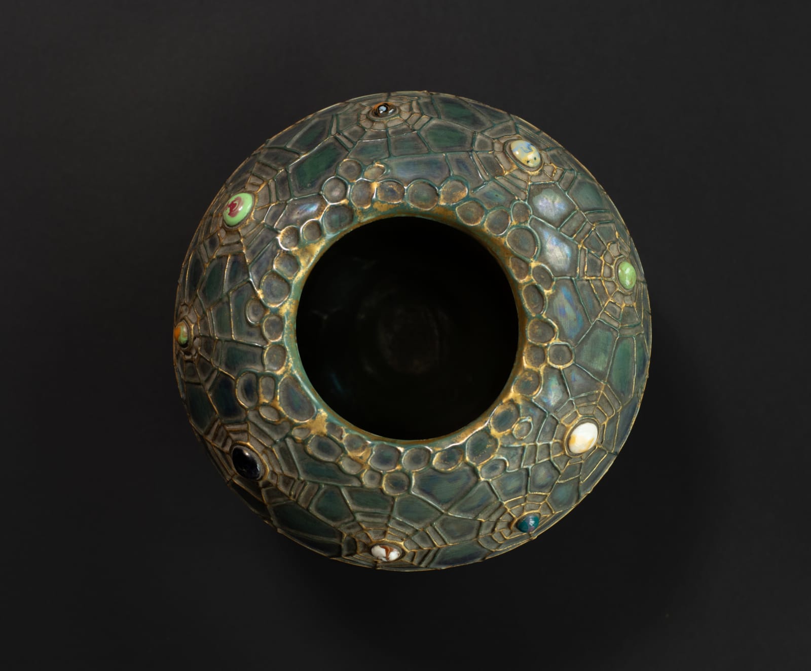 Amphora, Gres Bijou Butterflies & Spiderwebs Bowl-Shaped Vase,  1904-1906