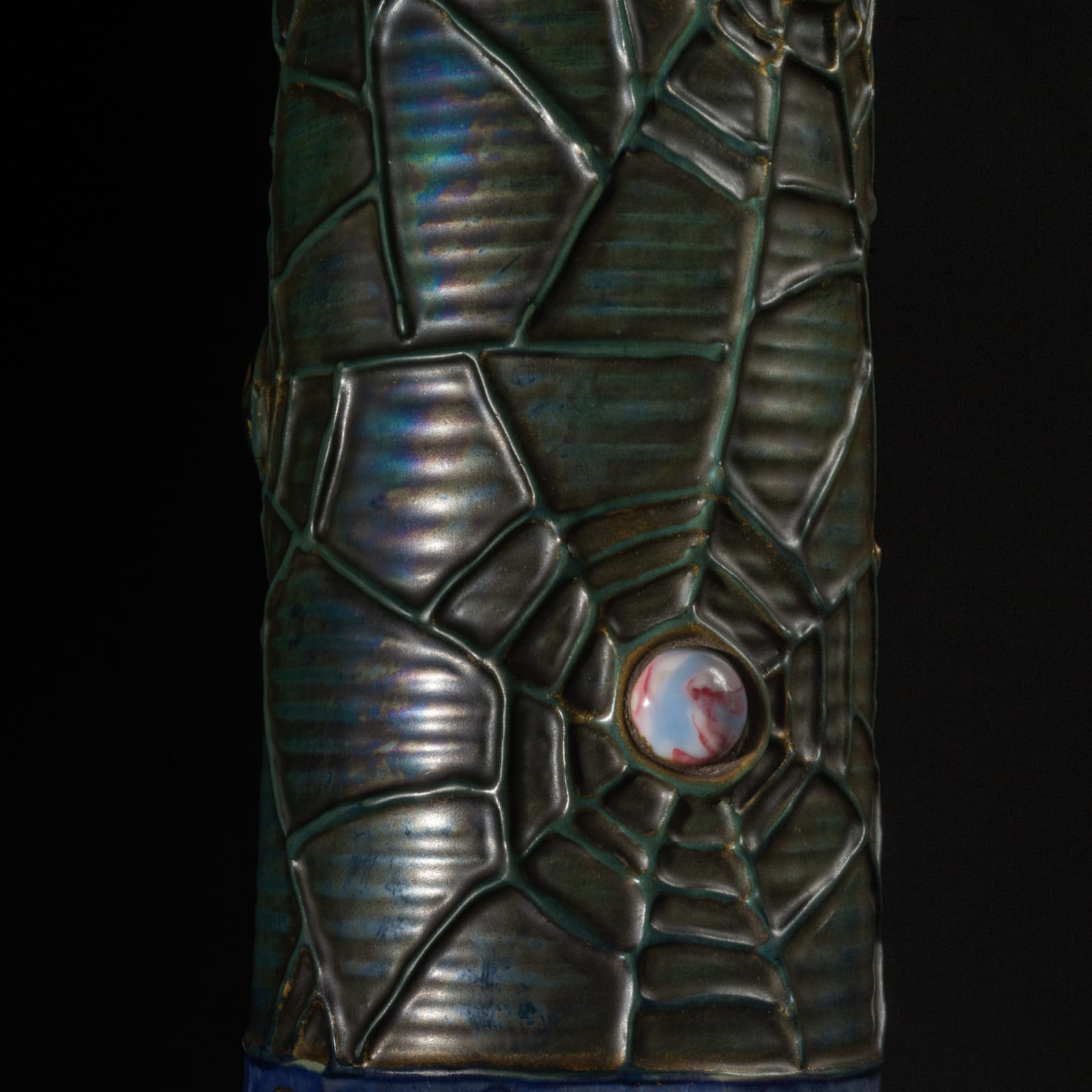 Amphora, Pair of Gres Bijou Butterflies & Spiderwebs Semiramis Vases,  1904-1906