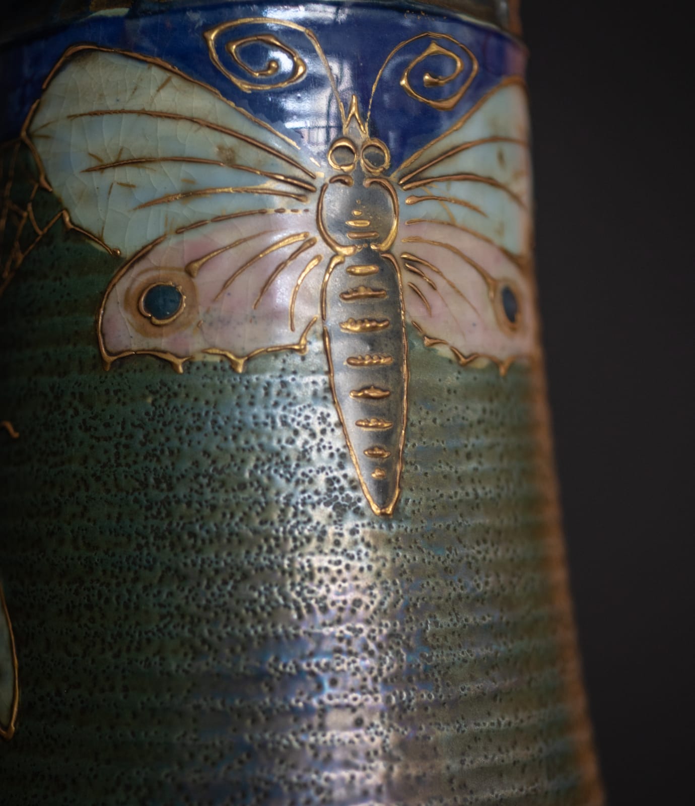 Amphora, Pair of Gres Bijou Butterflies & Spiderwebs Semiramis Vases,  1904-1906