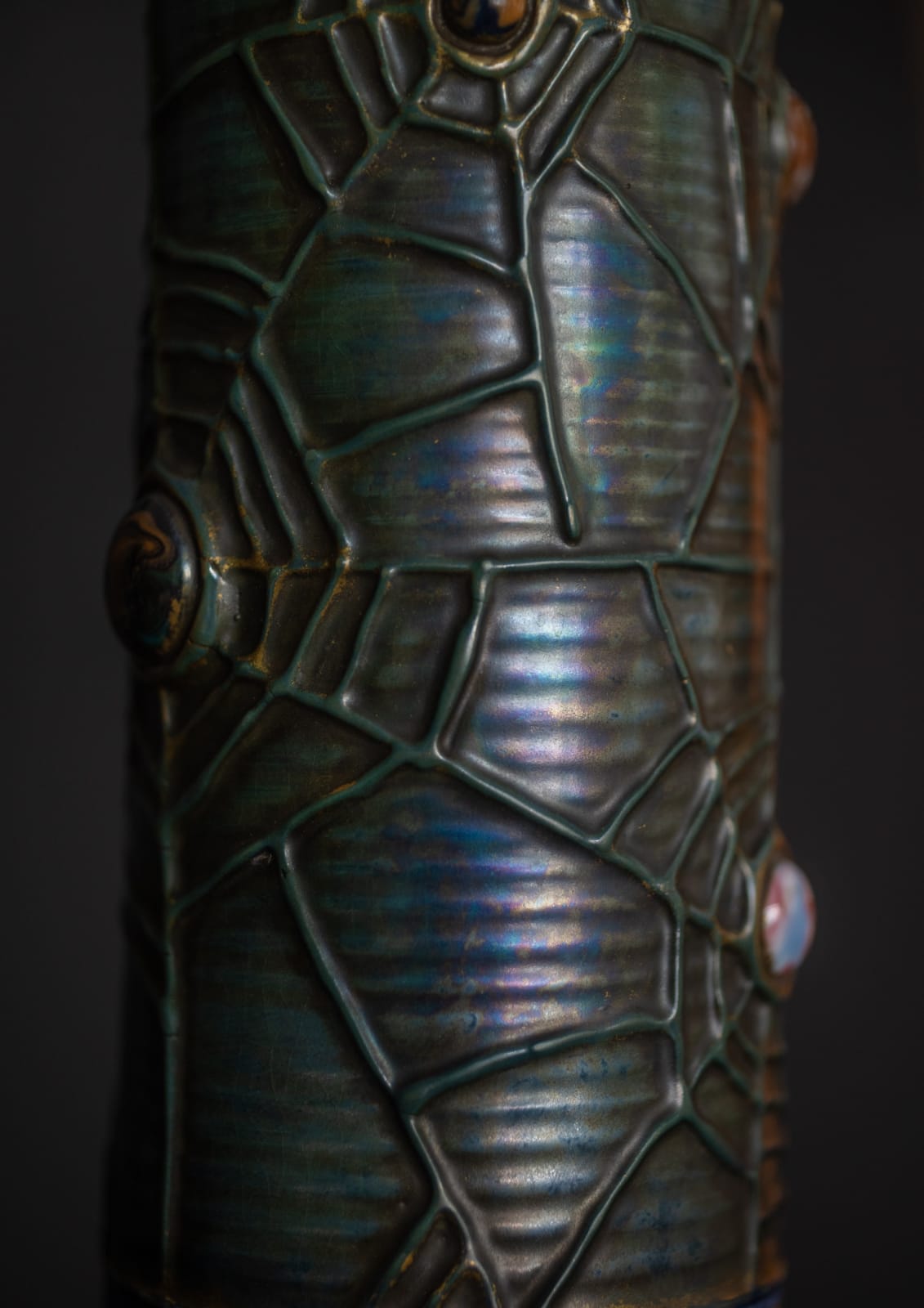 Amphora, Pair of Gres Bijou Butterflies & Spiderwebs Semiramis Vases,  1904-1906