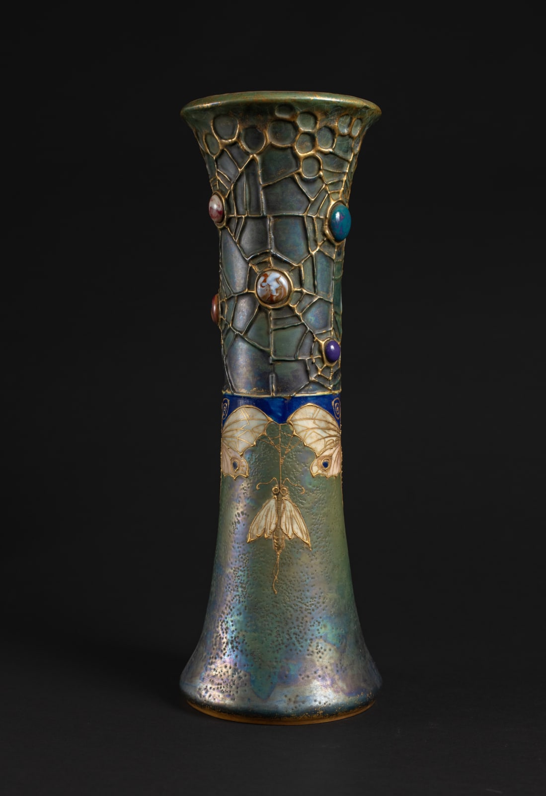Amphora, Gres Bijou Flared Butterflies & Spiderwebs Semiramis Vase,  1904-1906