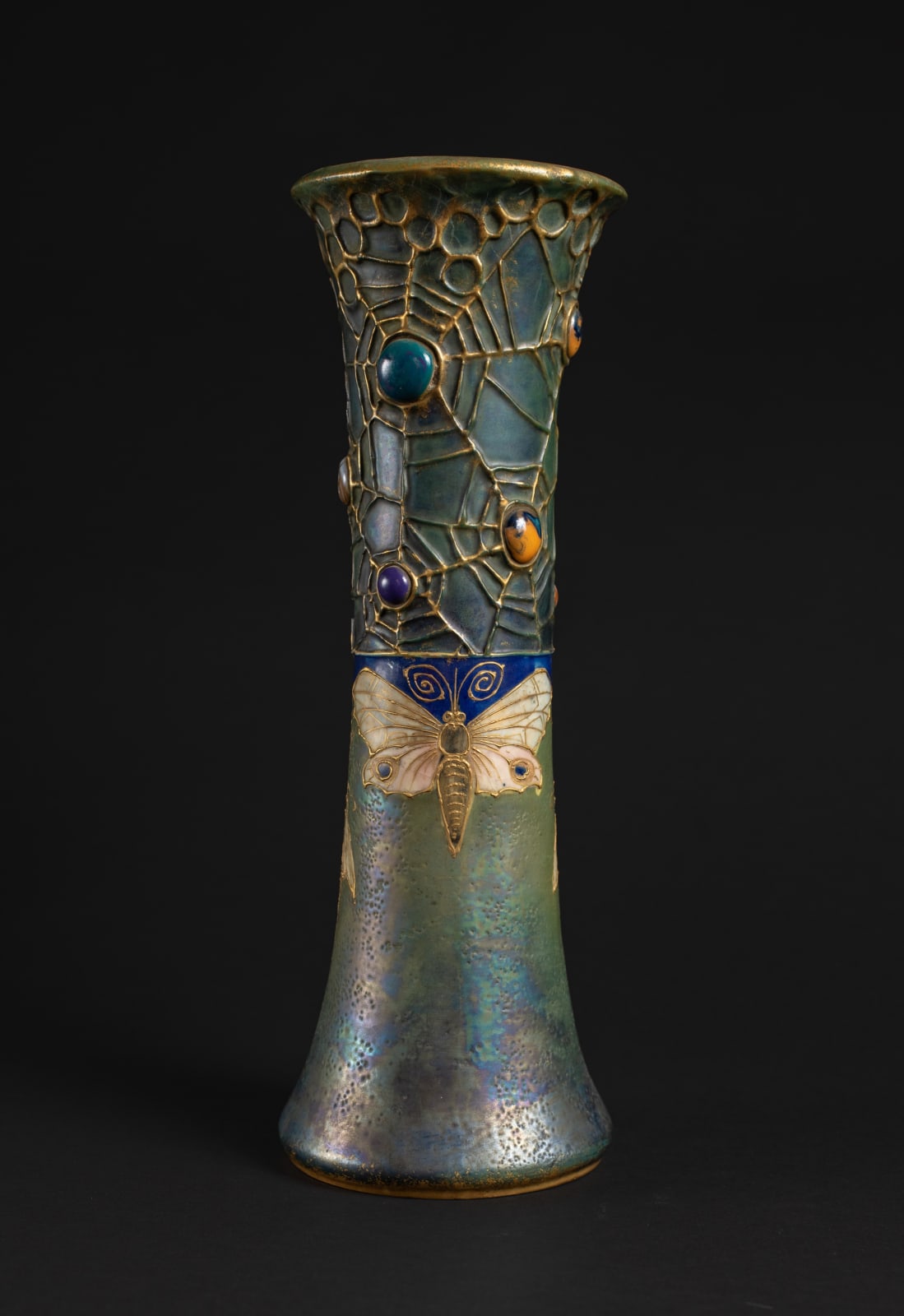 Amphora, Gres Bijou Flared Butterflies & Spiderwebs Semiramis Vase,  1904-1906