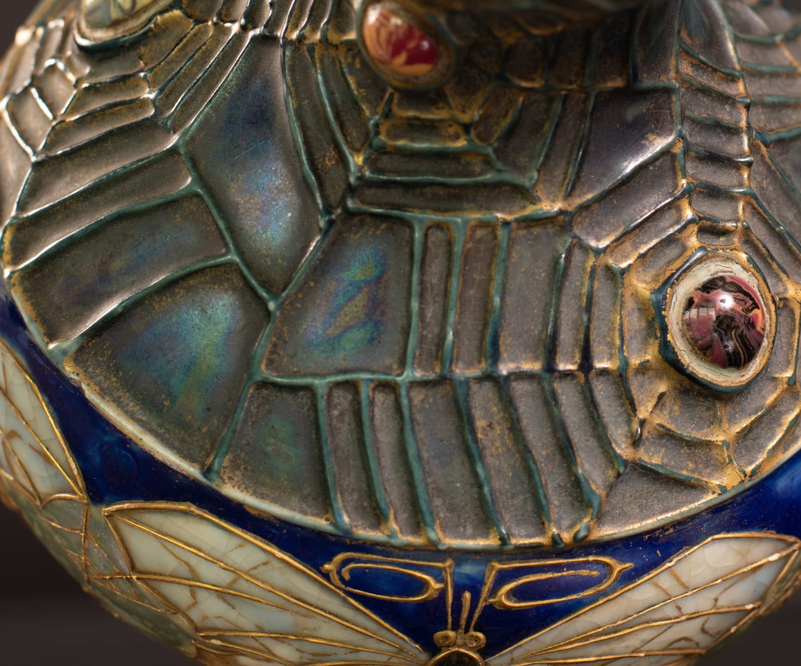 Amphora, Gres Bijou Butterflies & Spiderwebs Small Gourd Vase,  1904-1906