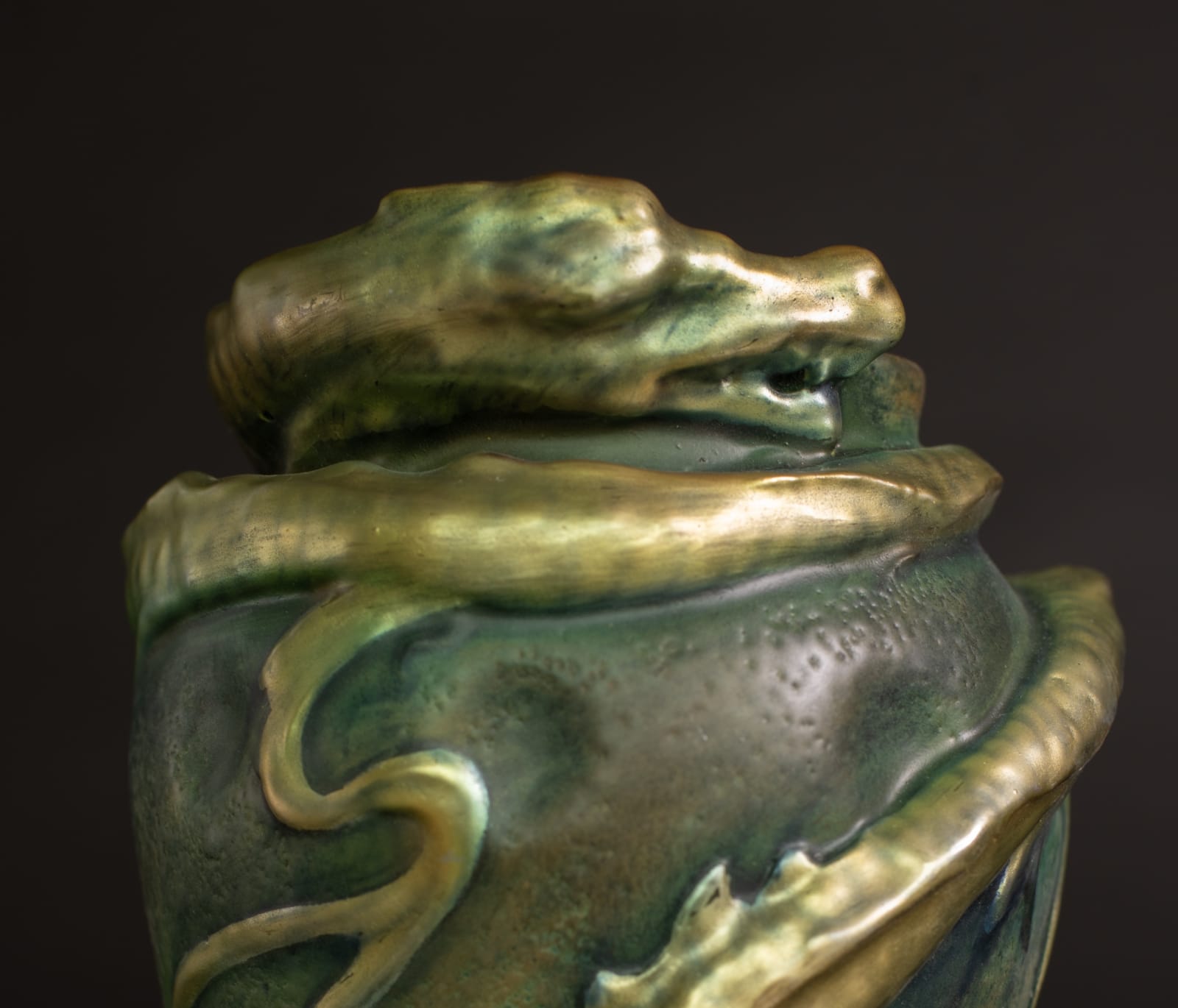 Amphora, Swirling Water Dragon Vase,  1901-1902
