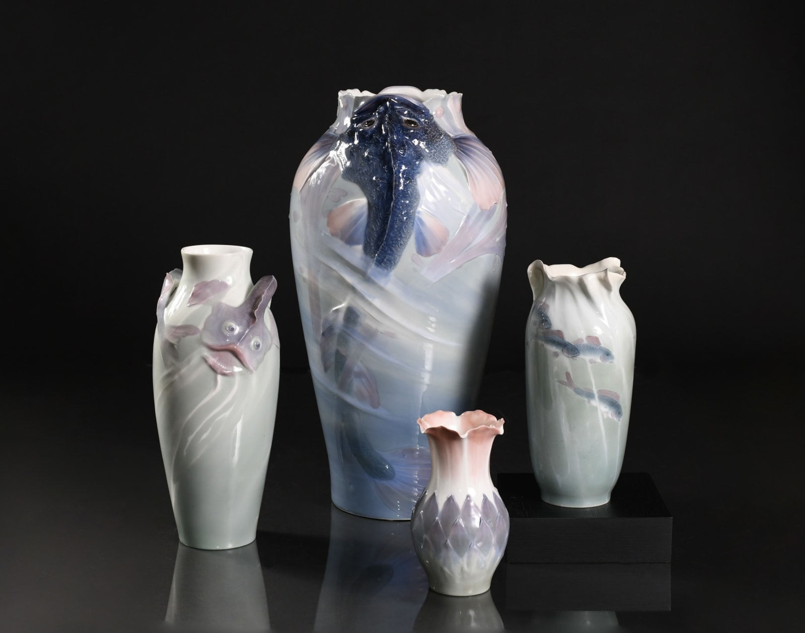 Rörstrand, Two-Handle Monkfish Vase,  c. 1900