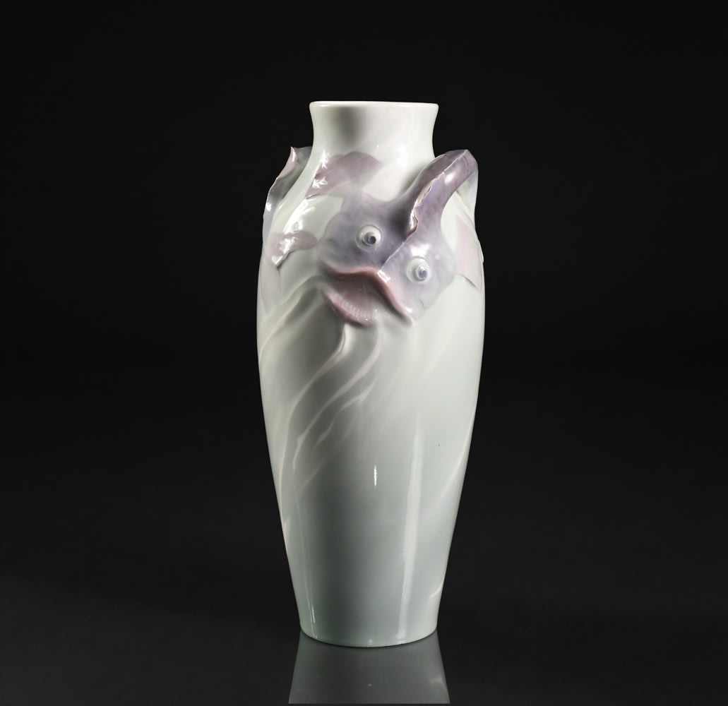 Rörstrand, Two-Handle Monkfish Vase,  c. 1900
