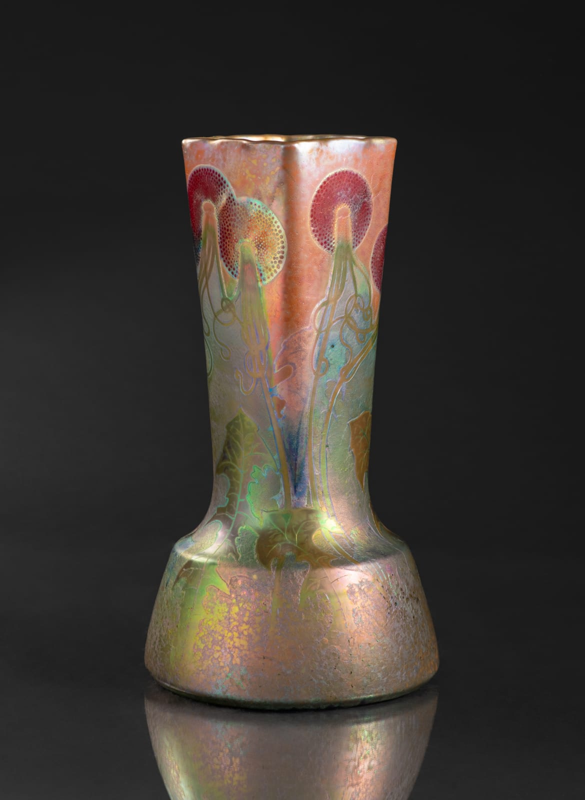 Massier, Psychedelic Dandelion Vase,  c. 1900