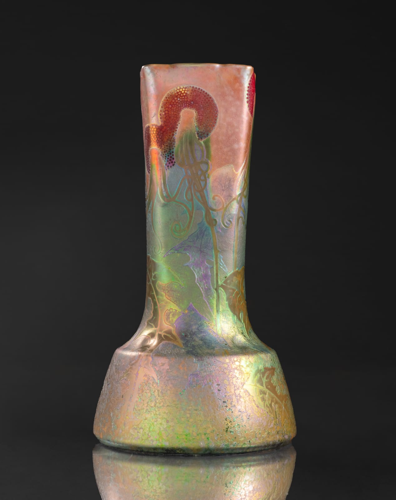 Massier, Psychedelic Dandelion Vase,  c. 1900