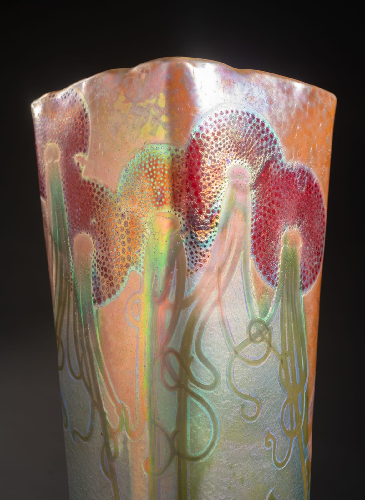 Massier, Psychedelic Dandelion Vase,  c. 1900