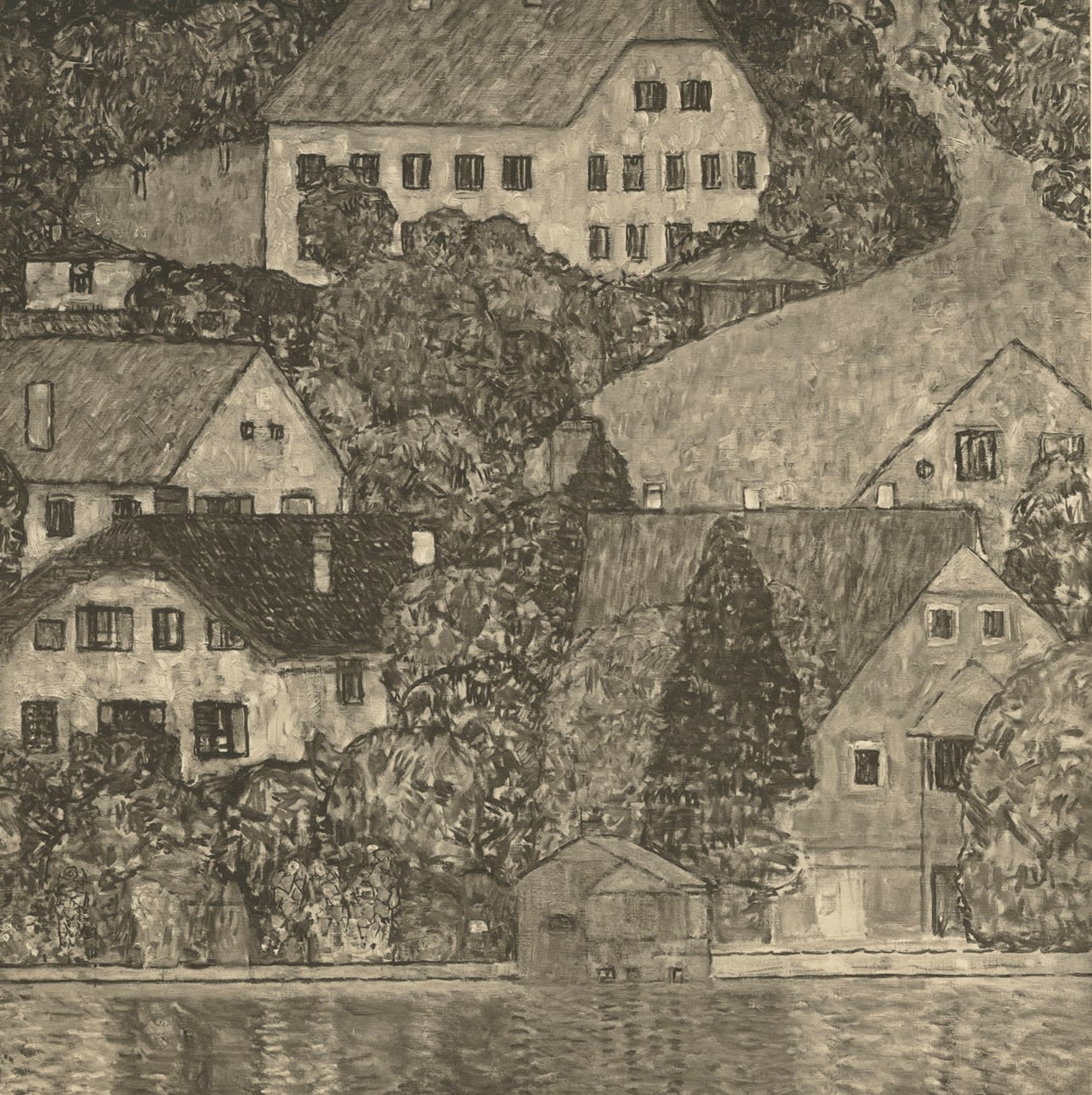 Gustav Klimt, Houses in Unterach on Lake Attersee,  1931