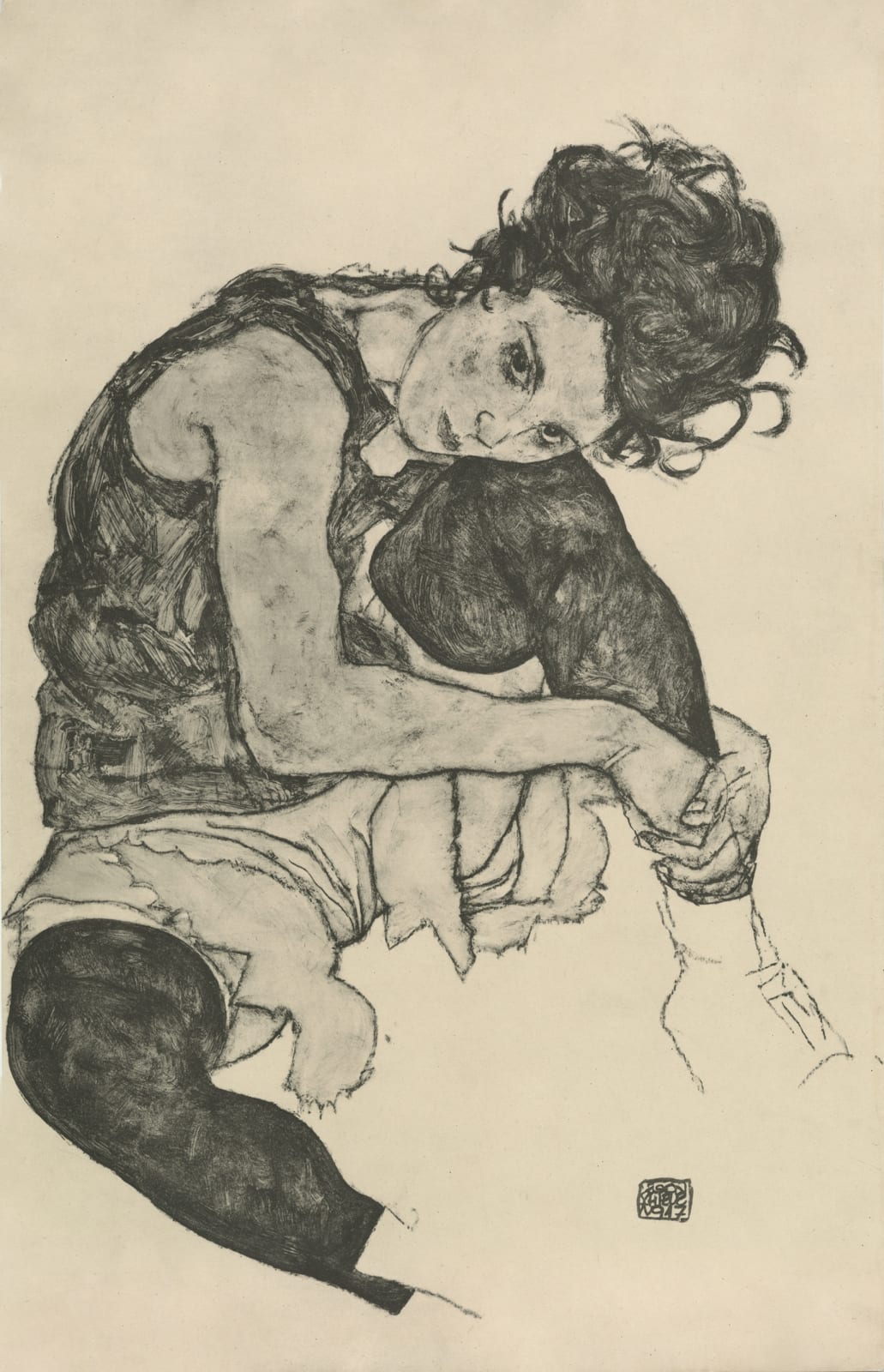 Egon Schiele, Seated Woman with Bent Knee,  1917