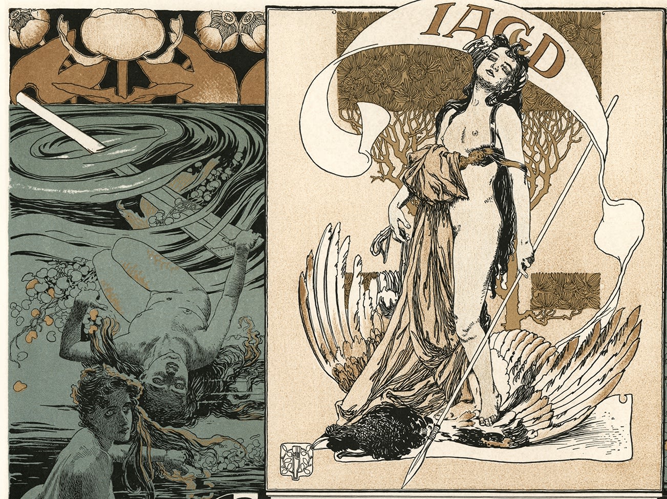 Koloman Moser, Hunting, Fishing, Rowing, Cycling,  1897