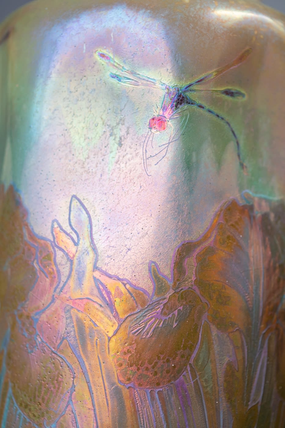 Massier, Iris & Dragonfly Vase,  c. 1895