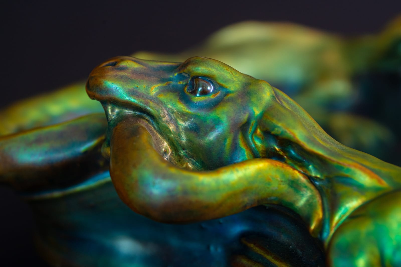 Zsolnay Pecs, Double Dragon Centerpiece,  1899-1900