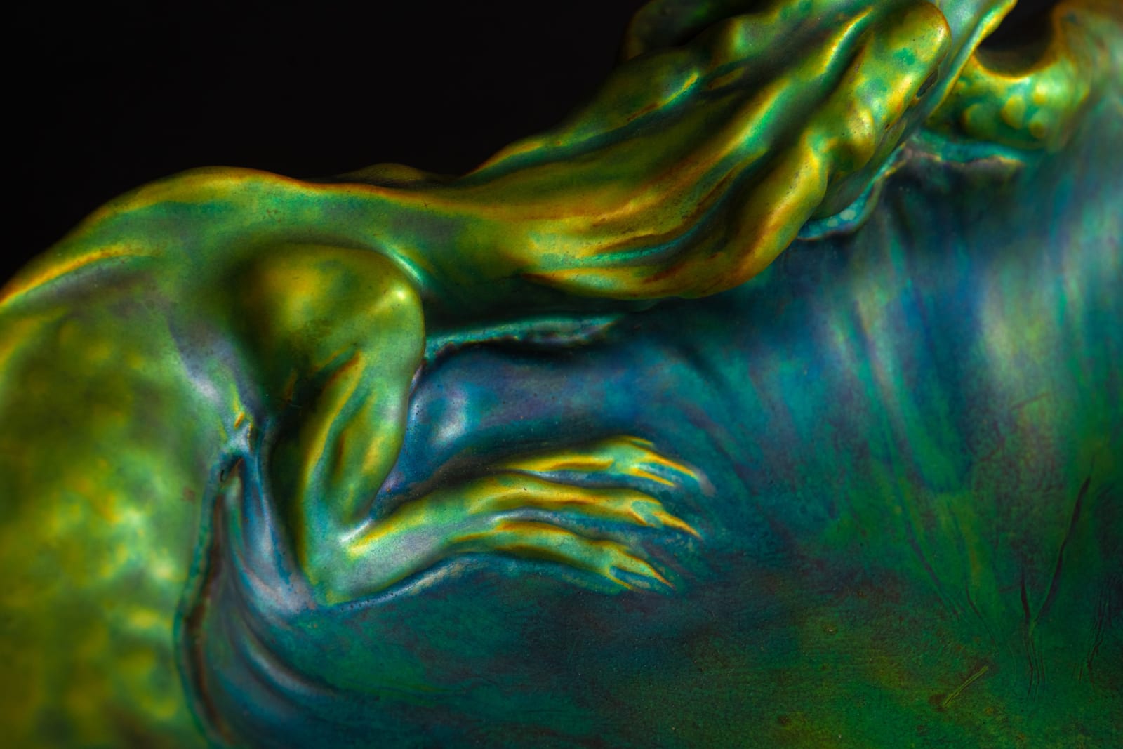 Zsolnay Pecs, Double Dragon Centerpiece,  1899-1900