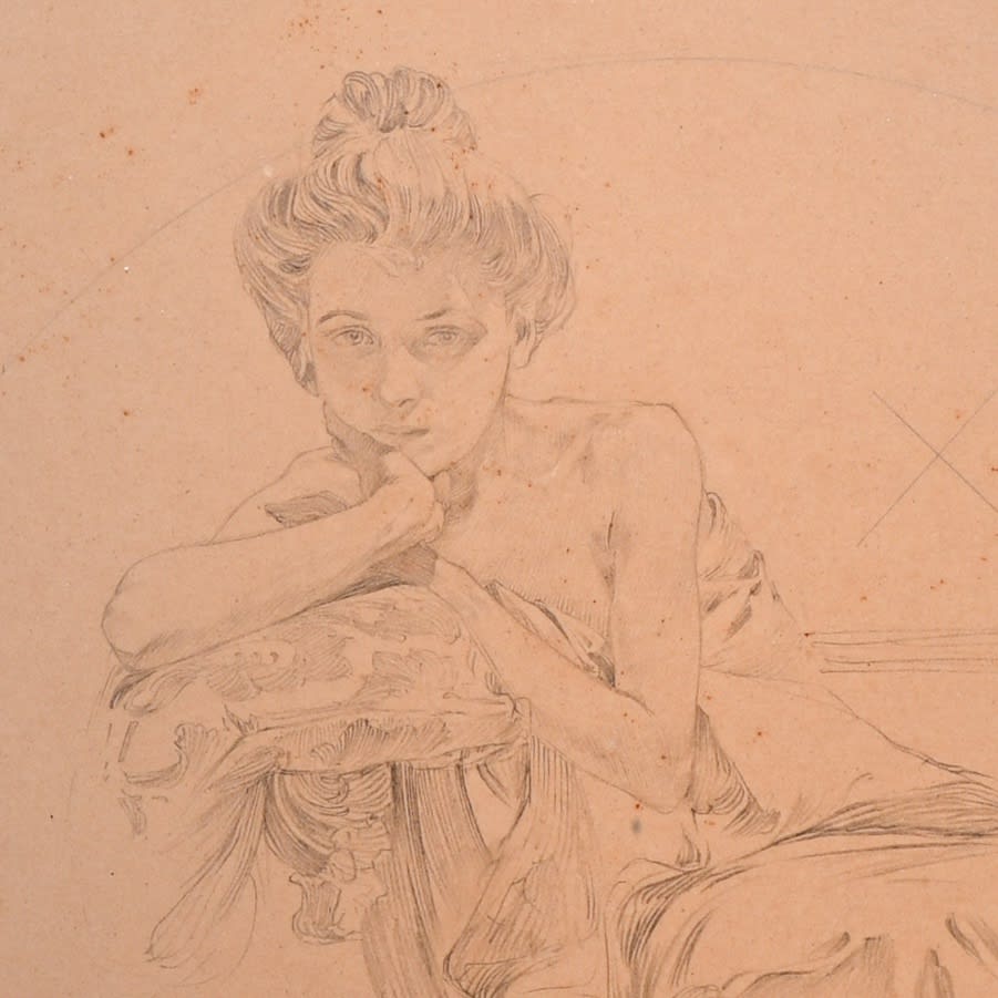 Alphonse Mucha, Portrait Study for Princezna Hyacinta,  1907
