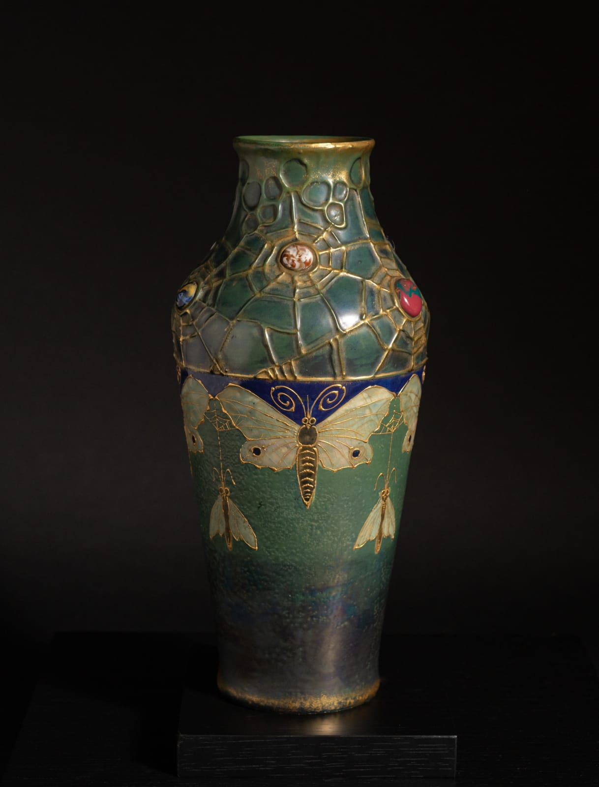 Amphora, Gres Bijou Series Butterflies & Spiderwebs Vase,  1904-1906