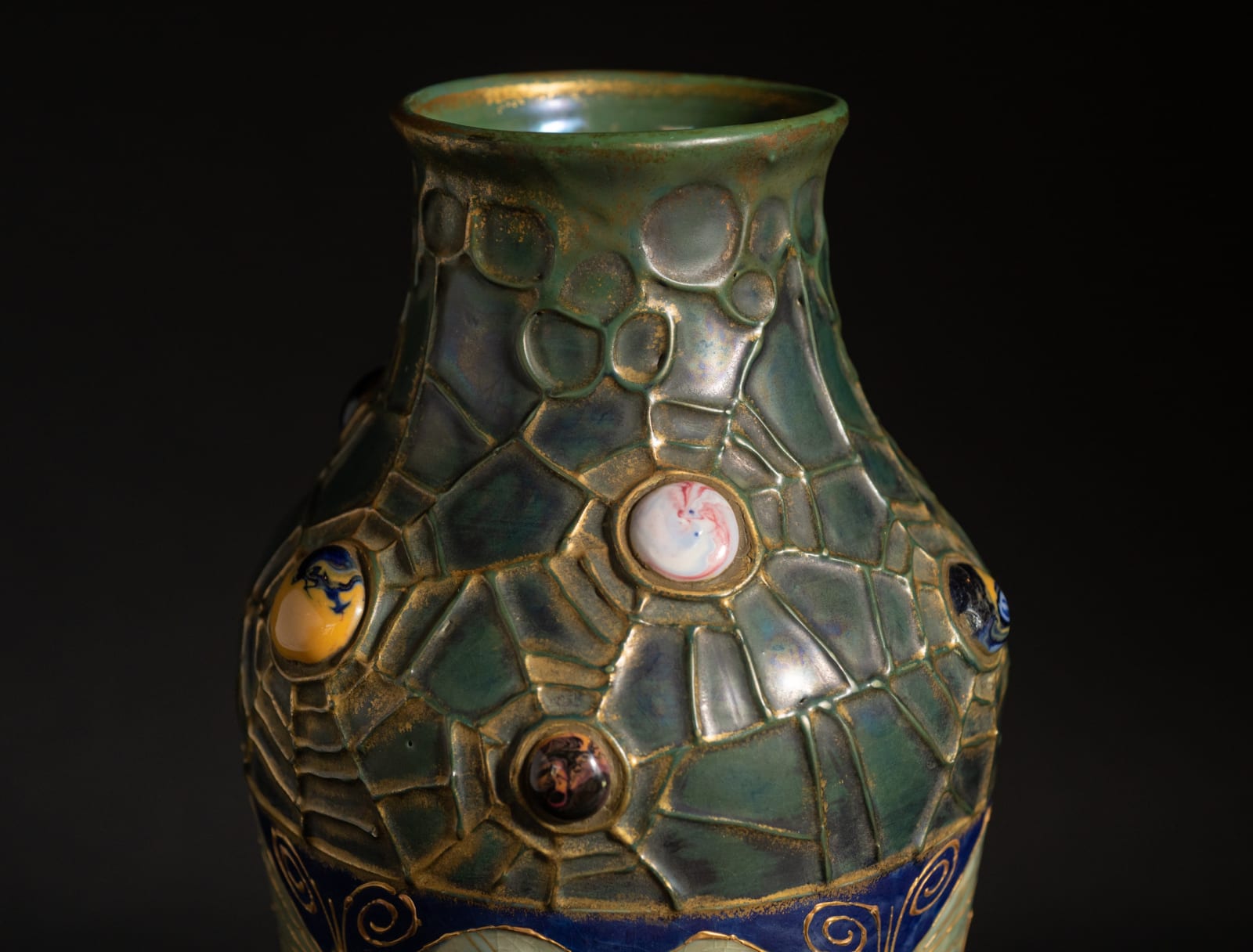 Amphora, Gres Bijou Series Butterflies & Spiderwebs Vase,  1904-1906