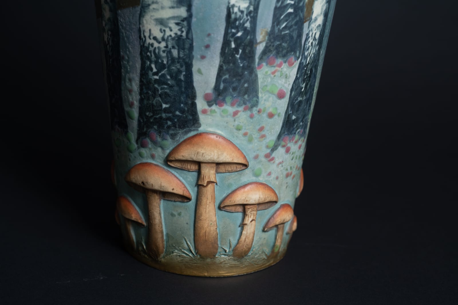 Amphora, Reticulated Vase with Forest and Mushroom Motif,  1906-1907
