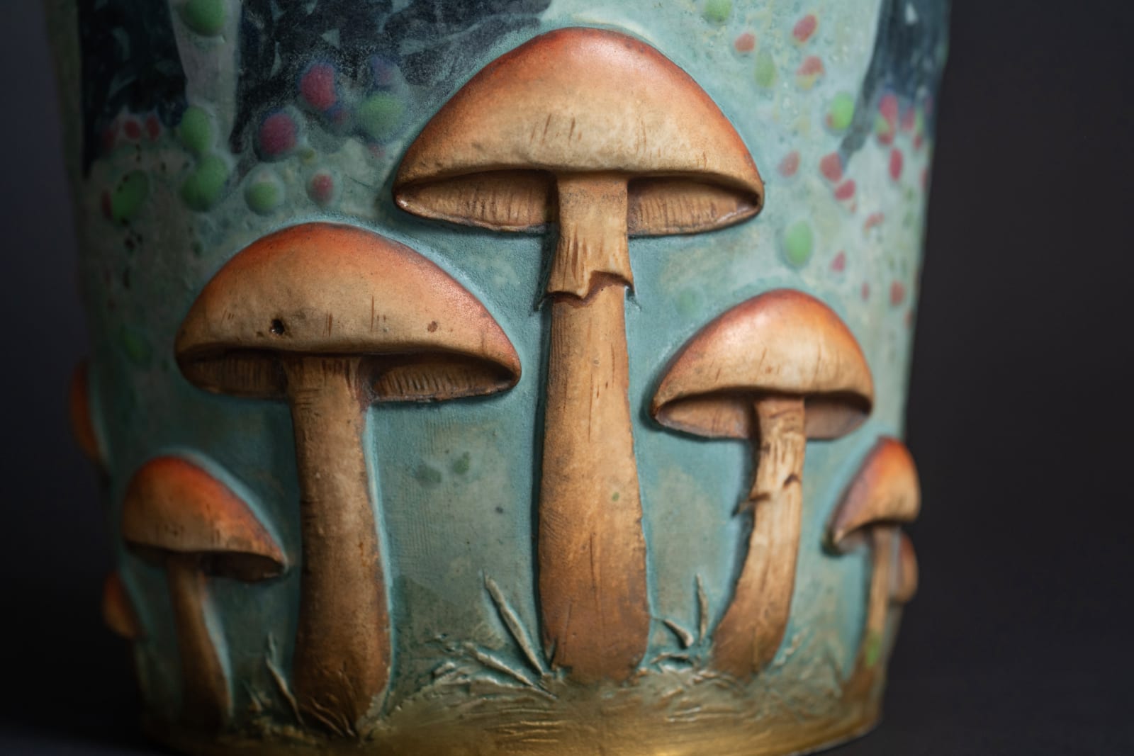 Amphora, Reticulated Vase with Forest and Mushroom Motif,  1906-1907