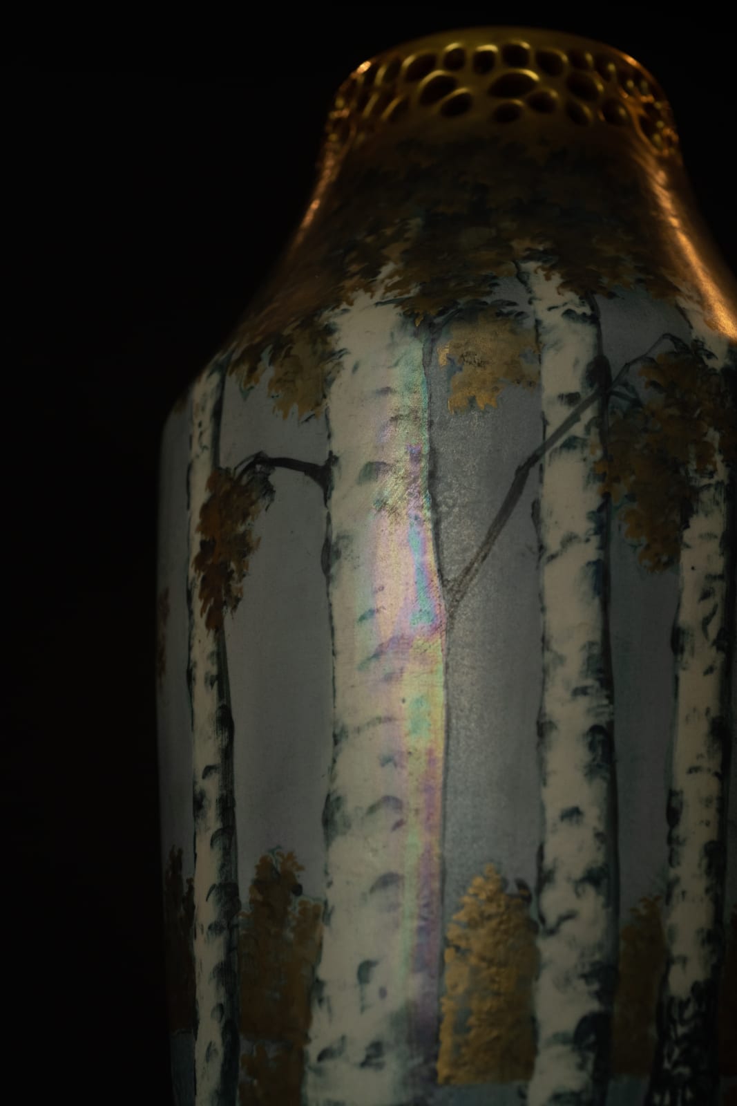 Amphora, Reticulated Vase with Forest and Mushroom Motif,  1906-1907