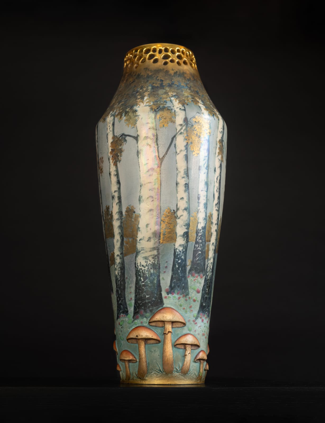 Amphora, Reticulated Vase with Forest and Mushroom Motif,  1906-1907