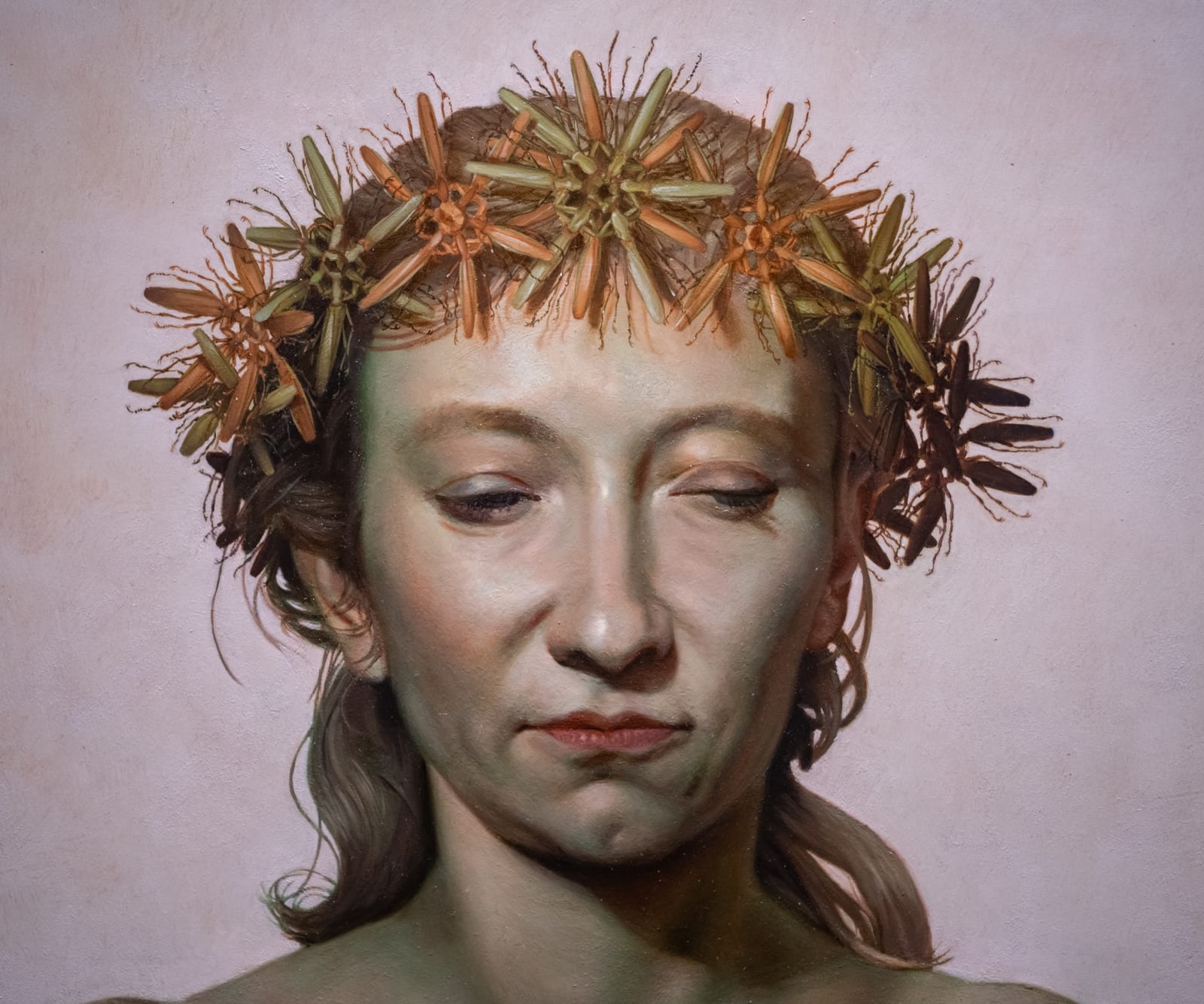 Zane York, Portrait with Wreath Arrangement