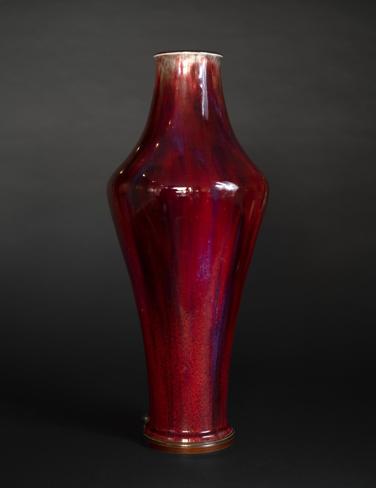 The Manufacture nationale de Sèvres, Oxblood Vase with Bronze Snail Mount, 1898